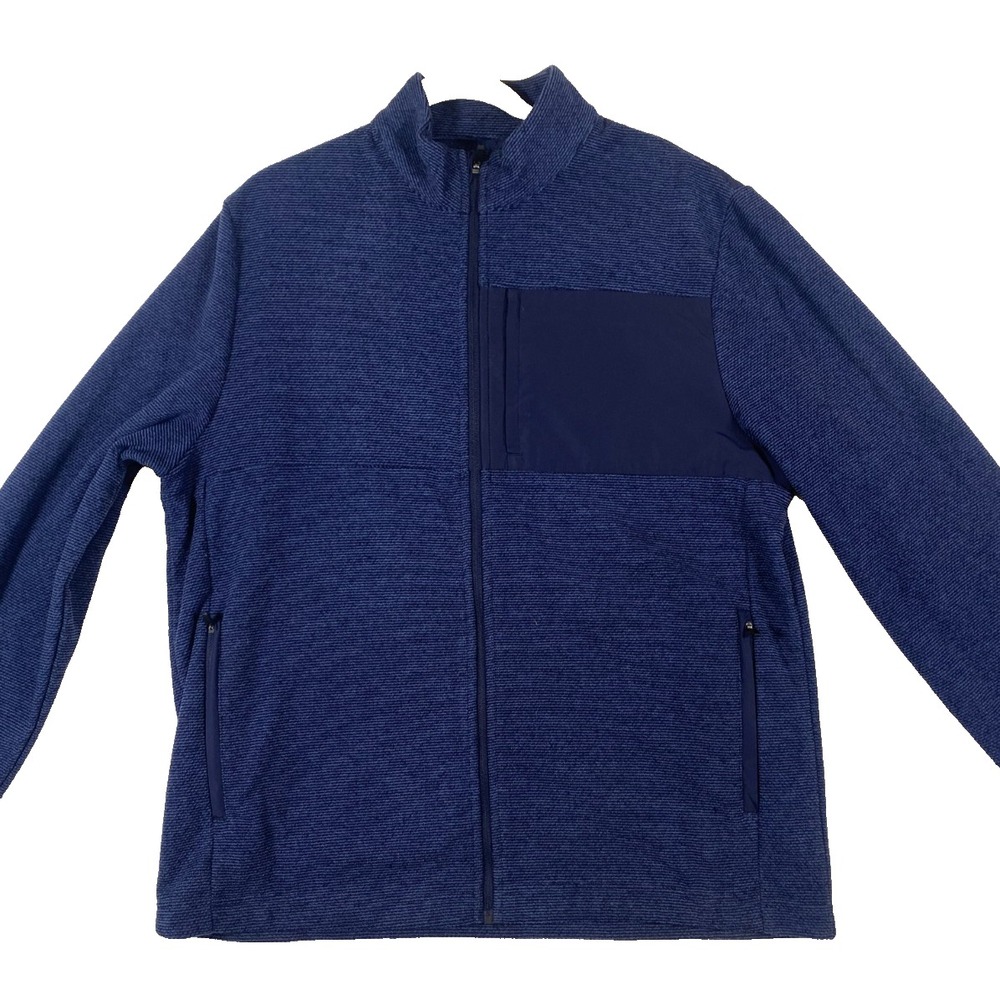Ben Hogan Men's L Blue Fleece Golf Sweater Quarter Zip Long Sleeve Casual